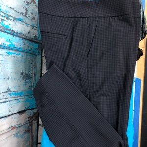 LOFT Marisa Brown/Navy Checkered Pants Size 6